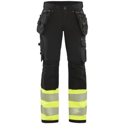 Afbeelding van Blaklader Dames High Vis 4 weg stretch werkbroek 7193 1642 Zwart/High Geel C44