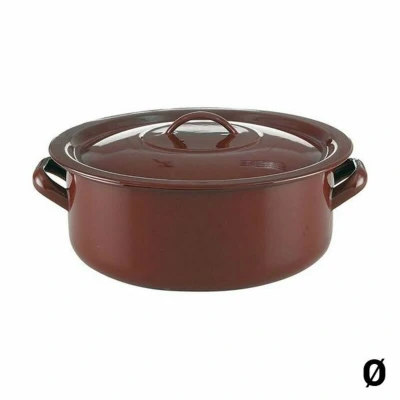Afbeelding van Kookpot met Deksel Quid Classic Bruin Geëmailleerd Staal Afmetingen 32 cm