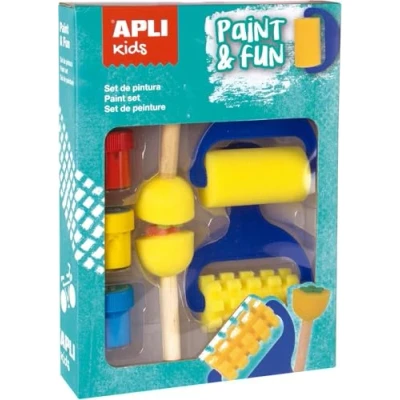 Afbeelding van APLI Kids 15135 verfset met gouache, rollen en stempels, kleur/model gesorteerd