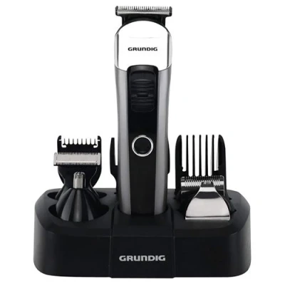 Image de GRUNDIG MGK6841 Tondeuse multifonction 5 tetes de coupe Inox Autonomie 50min Affichage LED Noir et Silver