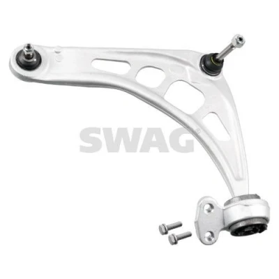 Afbeelding van SWAG 20 91 8802 Draagarm Met houder, borgmoer lager, draag/ stuur gewricht Vooras links, Onder Driehoeksdraagarm Aluminium BMW: 3 Touring