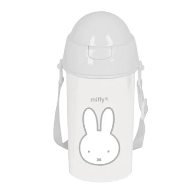 Afbeelding van Fles met deksel en rietje Miffy Niebla Grijs PVC 500 ml
