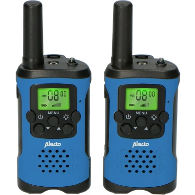 Afbeelding van Alecto FR 115BW Set van twee walkie talkies voor kinderen, tot 7 kilometer bereik blauw/zwart Blue Black