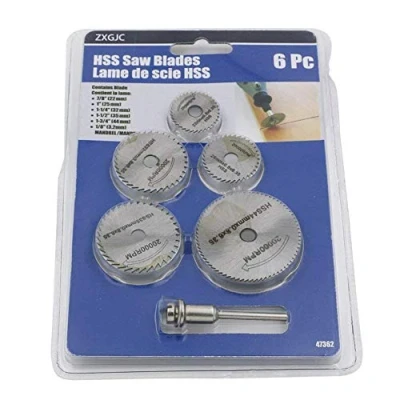 Afbeelding van NA HSS zaagbladen rotatiegereedschap, 6 stuks, mini doorslijpschijf van metaal, cirkelschijven, zaagblad, dremel, accessoires voor boormachines, hout, glas, steen, doorn