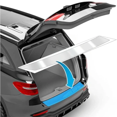 Afbeelding van Beschermfolie voor de kofferbakrand, complete set X1 2 (II) F48 I 2015 2022, achterbumper Transparante, zelfklevende folie