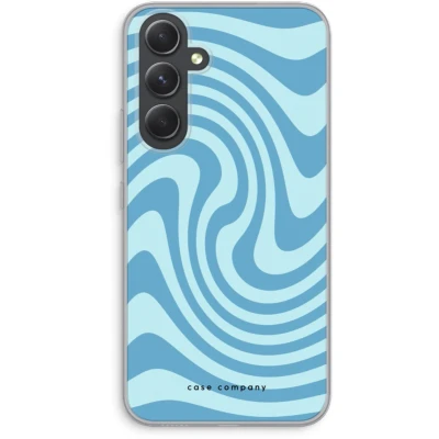 Afbeelding van Case Company® hoesje geschikt voor Samsung Galaxy A54 Swirl Blauw Soft Cover Telefoonhoesje Bescherming aan alle Kanten en Schermrand