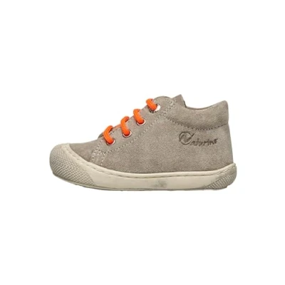 Afbeelding van Naturino Cocoon Sportieve veterschoenen voor kinderen, Maat: 24, Beige Veloursleer
