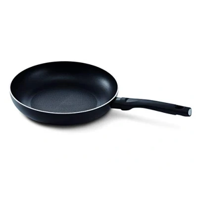 Afbeelding van KitchenFun Salsa Non Stick Koekenpan HI Ø 30cm Incl. warmte indicator Inductie geschikt lichtgewicht Aluminium Dubbele Anti aanbaklaag Hitte werende soft touch greep Ergonomisch Zwart