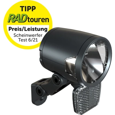 Afbeelding van Koplamp Herrmans H Black MR8 dynamo aan/uit functie met houder 180 lumen