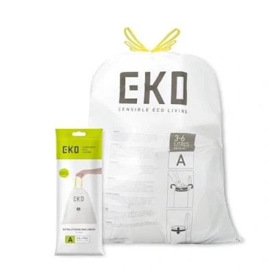 Image de EKO Ensemble sacs poubelle A 3 6 L 24x30 pcs Blanc