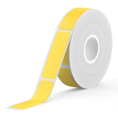 Afbeelding van SUPVAN E10 zelfklevende etiketten, thermische waterdicht, geschikt voor thuis, kantoor, school, compatibel met E10/E16 labelapparaten, 12 mm x 40 mm, 170 stuks/rol (geel)