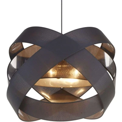 Afbeelding van Lindby Hanglamp 3lichts stof, metaal H: 47.6 cm E27 zwart