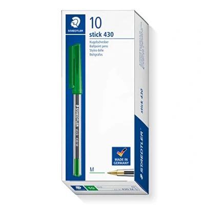 Afbeelding van STAEDTLER Stick 430 M 5 balpen, medium punt, groen, 10 stuks