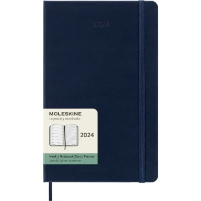 Afbeelding van Agenda 2024 Moleskine 12 mnd weekly large sapphire blue hard cover