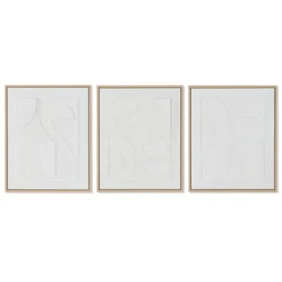 Afbeelding van Schilderij Home ESPRIT Wit polyestyreen Canvas Abstract Scandinavisch 40 x 4,8 50 cm (3 Stuks)