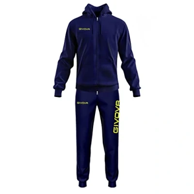 Afbeelding van Givova, trainingspak koning, blauw/neongeel, 2XL