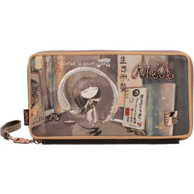 Afbeelding van Anekke Damesportemonnee Paspoort portemonnee RFID bescherming Gemaakt van kunstleer met ritssluiting Shōen accessoires en voor vrouwen Afmetingen 40x30x9, Meerkleurig