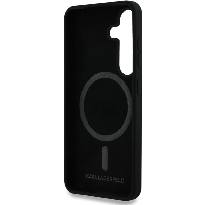 Afbeelding van Karl Lagerfeld Backcase hoesje geschikt voor Samsung Galaxy S25 Effen Zwart Silicone