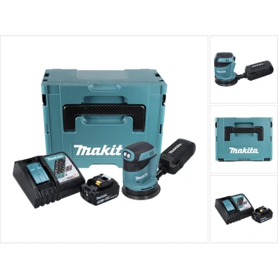 Afbeelding van Makita DBO 180 RT1J 18 V 125 mm accu excentrische schuurmachine + 1x 5.0 Ah lader Makpac