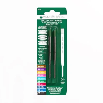 Afbeelding van Monteverde Soft Balpenvulling (Parker) Medium Green 2 Pc