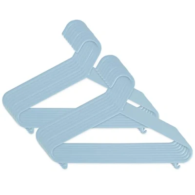 Afbeelding van ArtN 90016155 BIECO Babykleerhangers Plastic Hangers voor 29,5 cm Lengte Kledingkast Opbergrek, 16 Stuks, Mode Blauw, Smal,