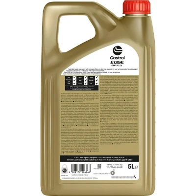 Afbeelding van Castrol EDGE LL 0W 30 5L Motorolie 15FEFC VOLKSWAGEN: Golf 7, Polo IV Hatchback, V BMW: 1 3 Saloon, Touring