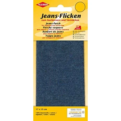 Afbeelding van Kleiber Denim Jeans reparatiepatches, donkerblauw, 17 x 15 cm