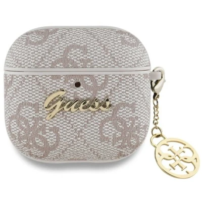 Afbeelding van Guess Hoesje geschikt voor AirPods 4 Premium Eco leder en Duurzaam PC met Charm Robuust Roze