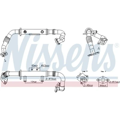 Afbeelding van NISSENS 989428 EGR koeler Zonder onderdruk Bypass NISSAN: NP300 Navara Pickup