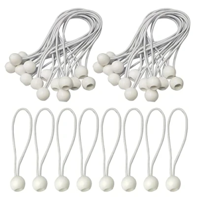 Afbeelding van 50 stuks elastische spanbanden, kogelspanner, afdekspanner, spanner met bal, zandbak voor dekzeilen, tenten, camping
