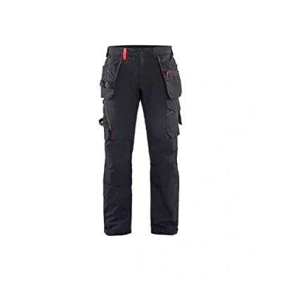 Afbeelding van Blaklader Werkbroek met 4 weg stretch 1522 1645 Zwart/Rood C150