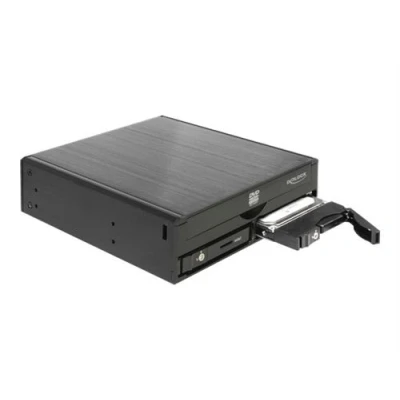 Image de Delock 5.25&quot; Mobile Rack for 1 x Slim Drive + 2 2.5&quot; SATA HDD / SSD Compartiment pour lecteur de support stockage noir