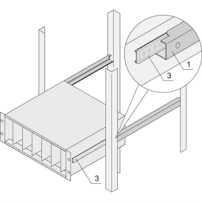 Afbeelding van Schroff 24562457 19 inch Rails voor patchkast