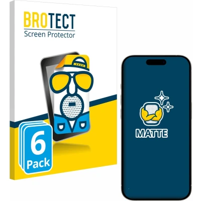 Afbeelding van BROTECT Screenprotector voor Apple iPhone 15 / Pro Folie Beschermfolie matte (6 Stuks)