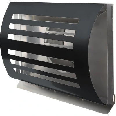 Afbeelding van Design gevelkap PREMIUM LINE DELTA Ø 150mm met terugslagklep ZWART RAL7021