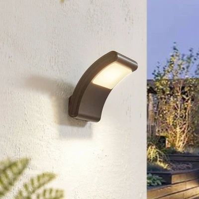 Afbeelding van Lindby LED buitenwandlamp Radane, donkergrijs, hoekig, IP54