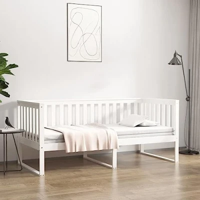 Afbeelding van vidaXL Slaapbank zonder matras 90x200 cm massief grenenhout wit
