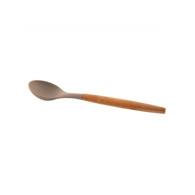 Afbeelding van Point Virgule Silicone Lepel Met Bamboe Handvat Taupe