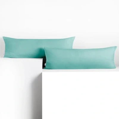 Image de DecoKing 2 taies d&#039;oreiller 40 x 200 cm Coton Fermeture éclair Turquoise Clair Ambre