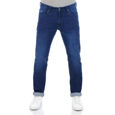 Afbeelding van DENIMFY Heren Jeans Broeken DFMiro regular/straight Fit Blauw 31W / 34L Volwassenen Denim Jeansbroek