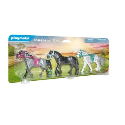 Image de Playmobil Country 70999 3 chevaux Frison, Knabstrupper, Andalou