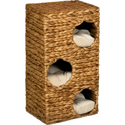 Afbeelding van PawHut Krabton 3 Niveaus met Kussen 40L x 31B 76H cm Bruin