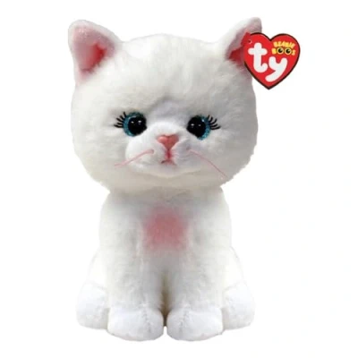Afbeelding van TY Beanie Boos Amelia het kitten met grote blauwe ogen en glitter, pluche dier glinsterende ogen, 15 cm, T37377