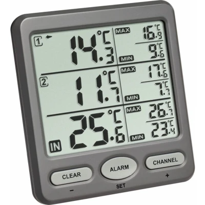 Afbeelding van TFA Dostmann TRIO Draadloze thermometer Antraciet