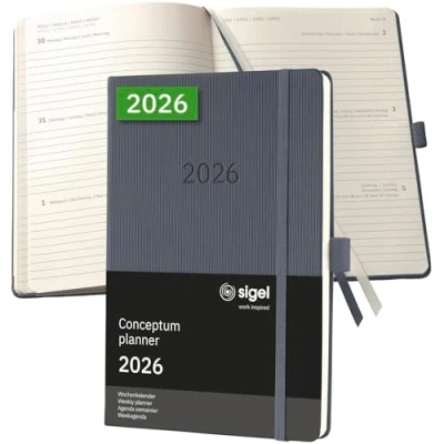 Afbeelding van SIGEL C2666 Wochenkalender Conceptum 2026, ca. A5, , dunkelgrau: Agenda Conceptum, Classic, Hardcover