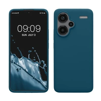 Afbeelding van kwmobile telefoonhoesje geschikt voor Xiaomi Redmi Note 13 Pro+ 5G / Pro Plus Hoesje met siliconen coating Smartphone case in mat petrol