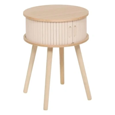 Afbeelding van Atmosphera Nysos Nachtkastje met 2 deuren Ø40xH54cm Beige