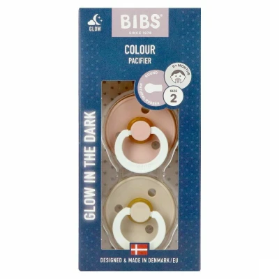Image de Bibs 2 Tetine Duo Glow In Dark Vanilla/blush