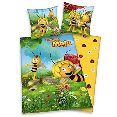 Afbeelding van Klaus Herding GmbH Bijen Maja omkeerbaar beddengoed 80 x cm + 135 200 100% katoen