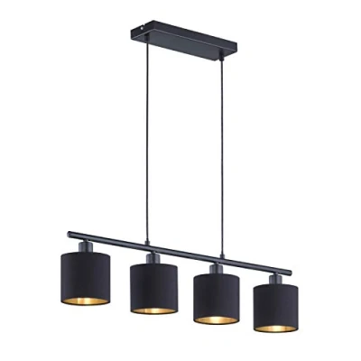 Image de Suspensions tommy noir mat 4x28w e14